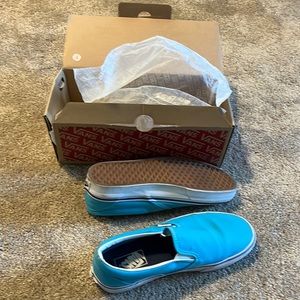 Vans Cyan blue slip on shoes